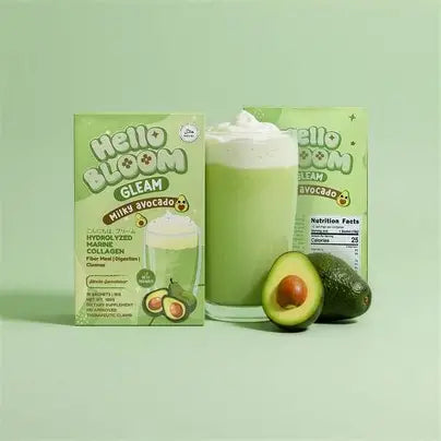 Hello Bloom Gleam Milky Avocado – Creamy Avocado Beauty Drink for Deep Skin Nourishment, Hydration & a Luminous Glow