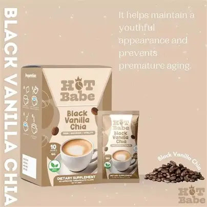 Hotbabe Black Vanilla Chia – Slimming Black Vanilla Chia Seed Drink for Weight Loss, Detox & Glowing Skin