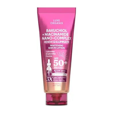 Luxe Organix Bakuchiol Nano Niacinamide SPF 50+ – Anti-Aging Sunscreen with Brightening & Skin-Renewing Protection