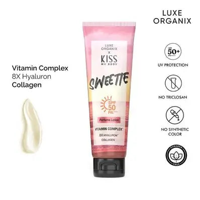 Luxe Organix Kiss My Body Sweetie Perfume Lotion – Sweet-Scented Moisturizing Body Lotion for Soft, Fragrant Skin